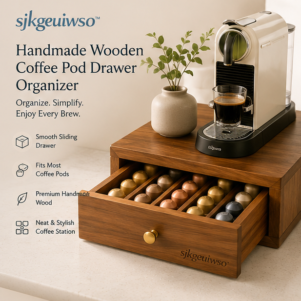 sjkgeuiwso™ Handmade Wooden Coffee Pod Drawer Organizer